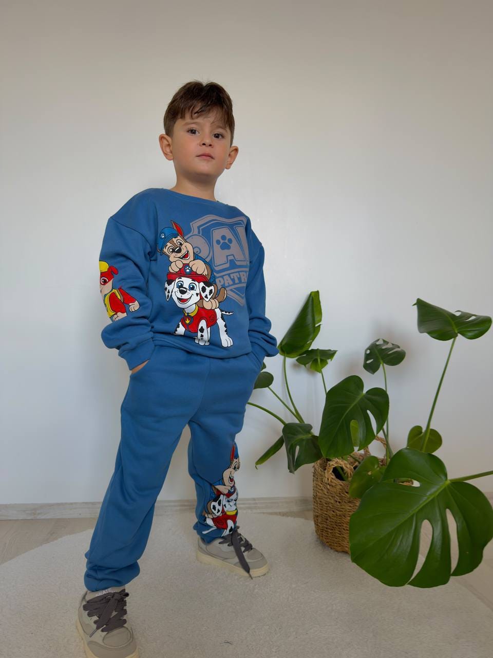 Paw blue_Fleece set
