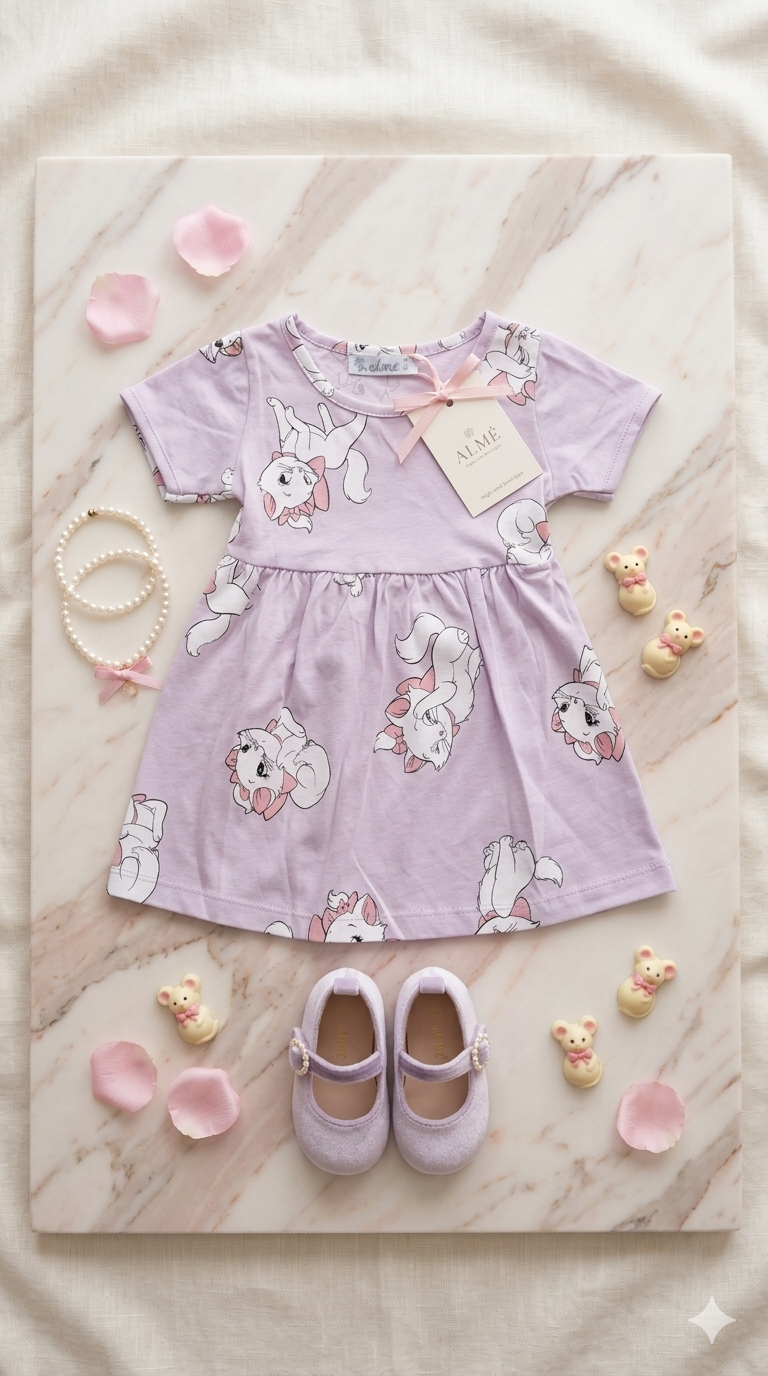 Cotton dress hello kity purple_alme