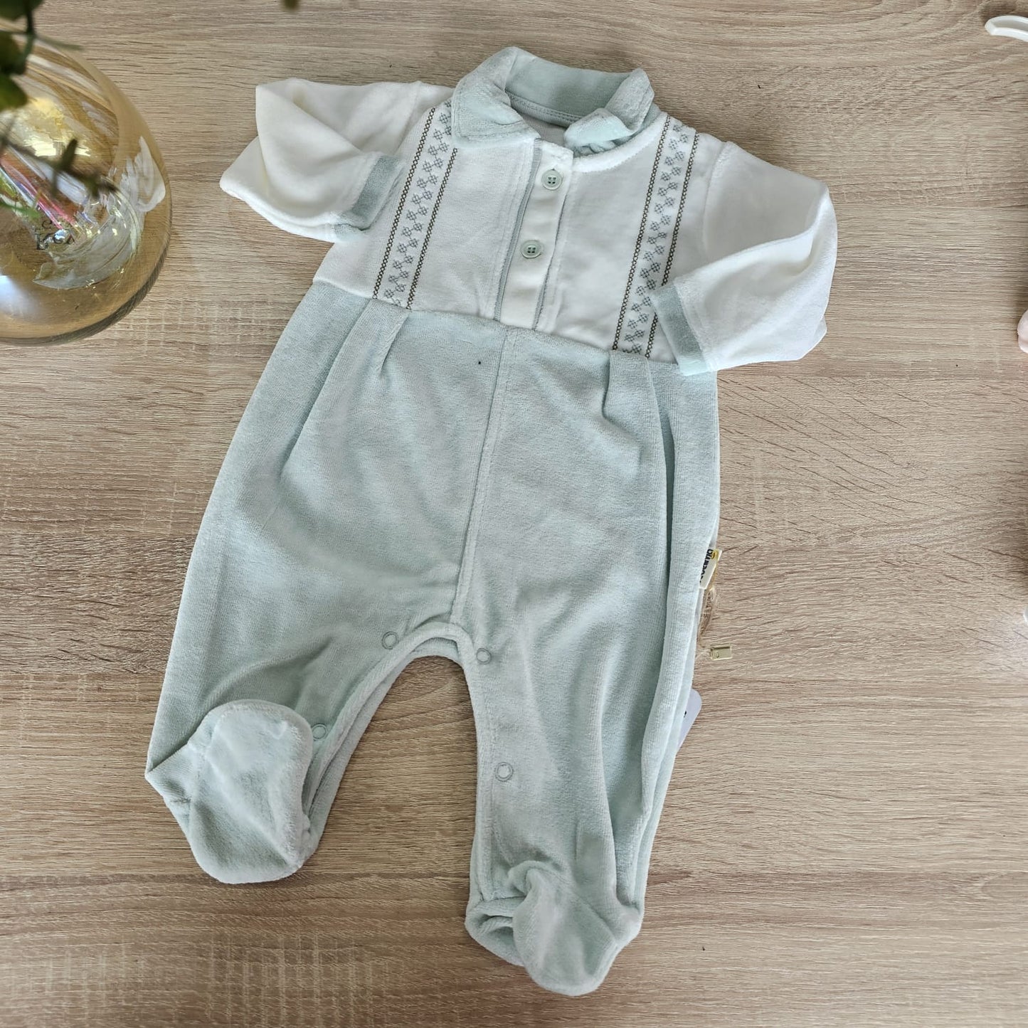 Classy green velvet overall