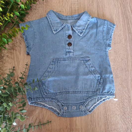 Unisex denim romper