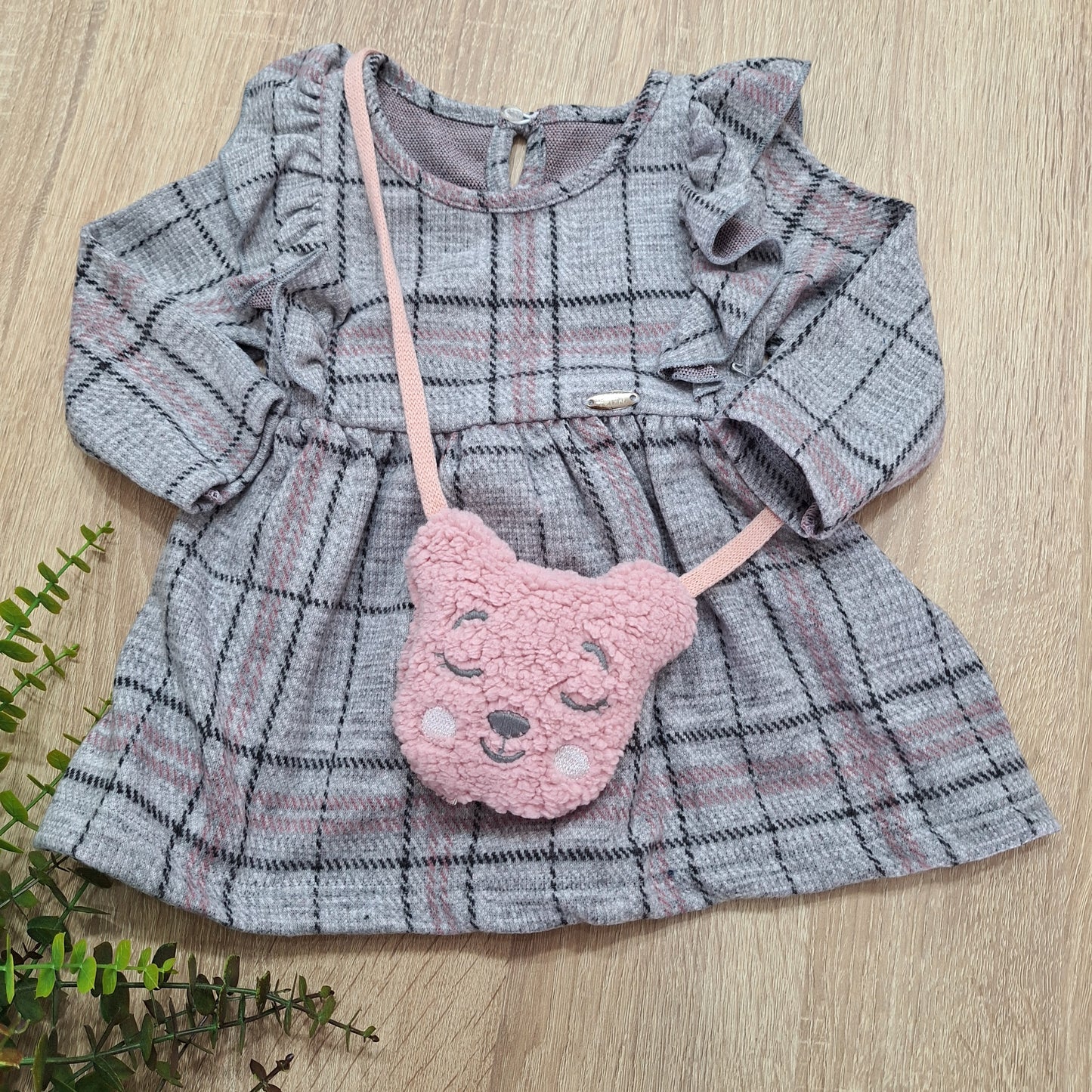 Pink teddy dress & bag