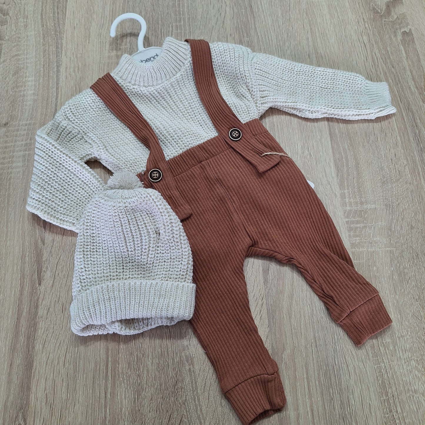 3 pieces set - brown and nude