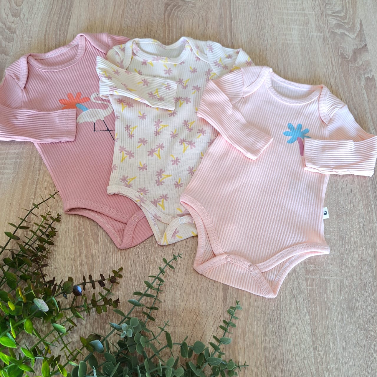 Flamingo pink- pack of 3 cotton bodies