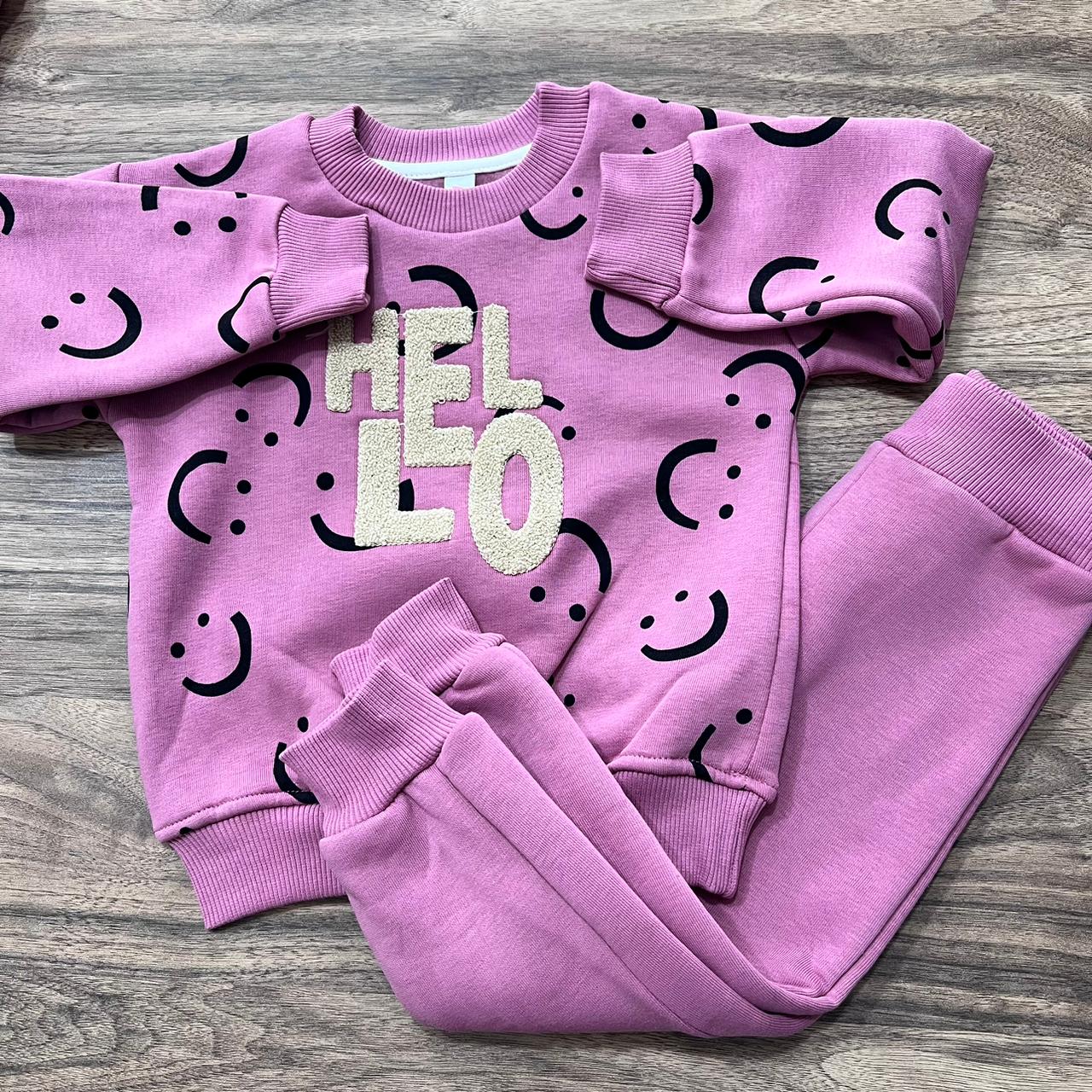 Hello  purple set - fleece inside