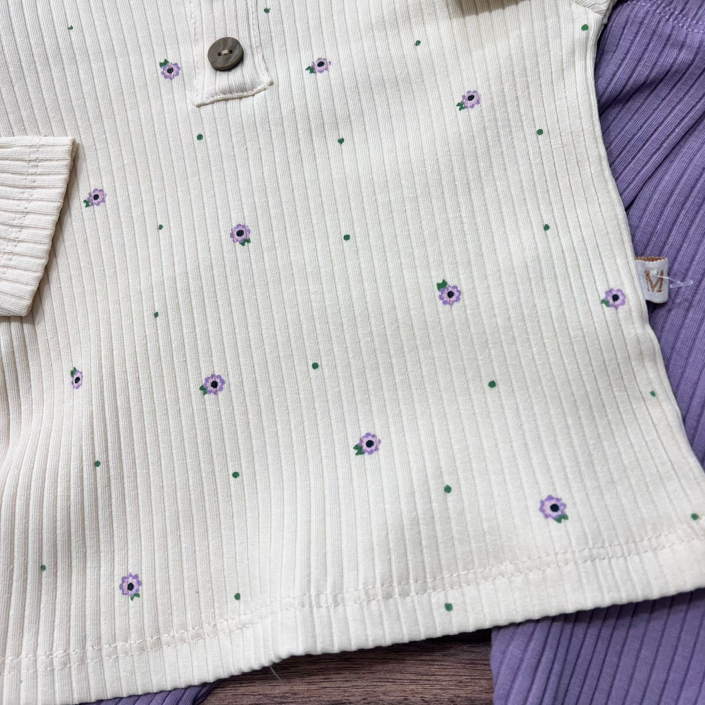 Flowers purple - cotton set