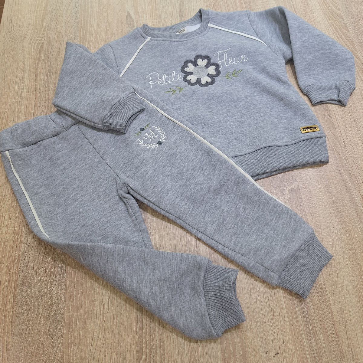 Petite fleur grey fleece