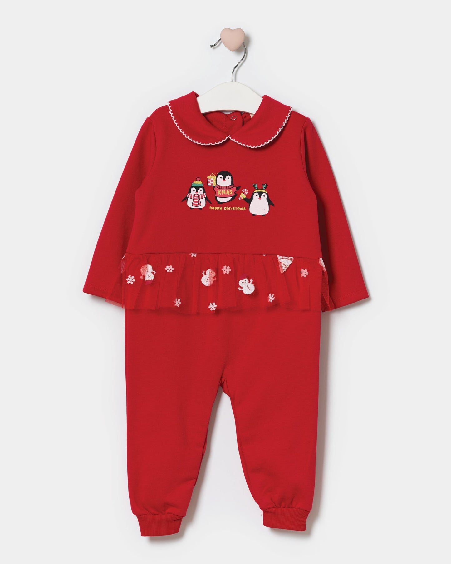 Christmas Penguin overall  - fleece