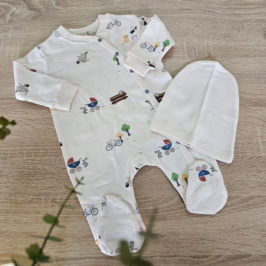 Garden cotton overall & hat