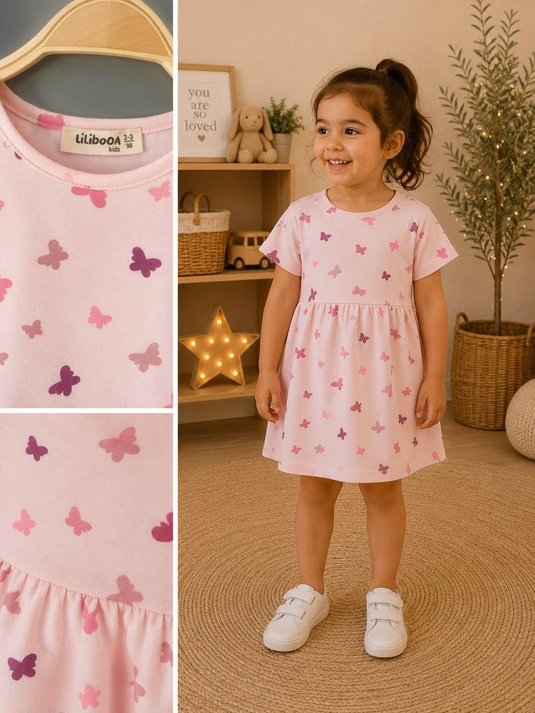 Cotton dress butterflies