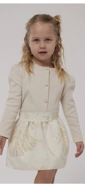 Top& skirt begie& gold