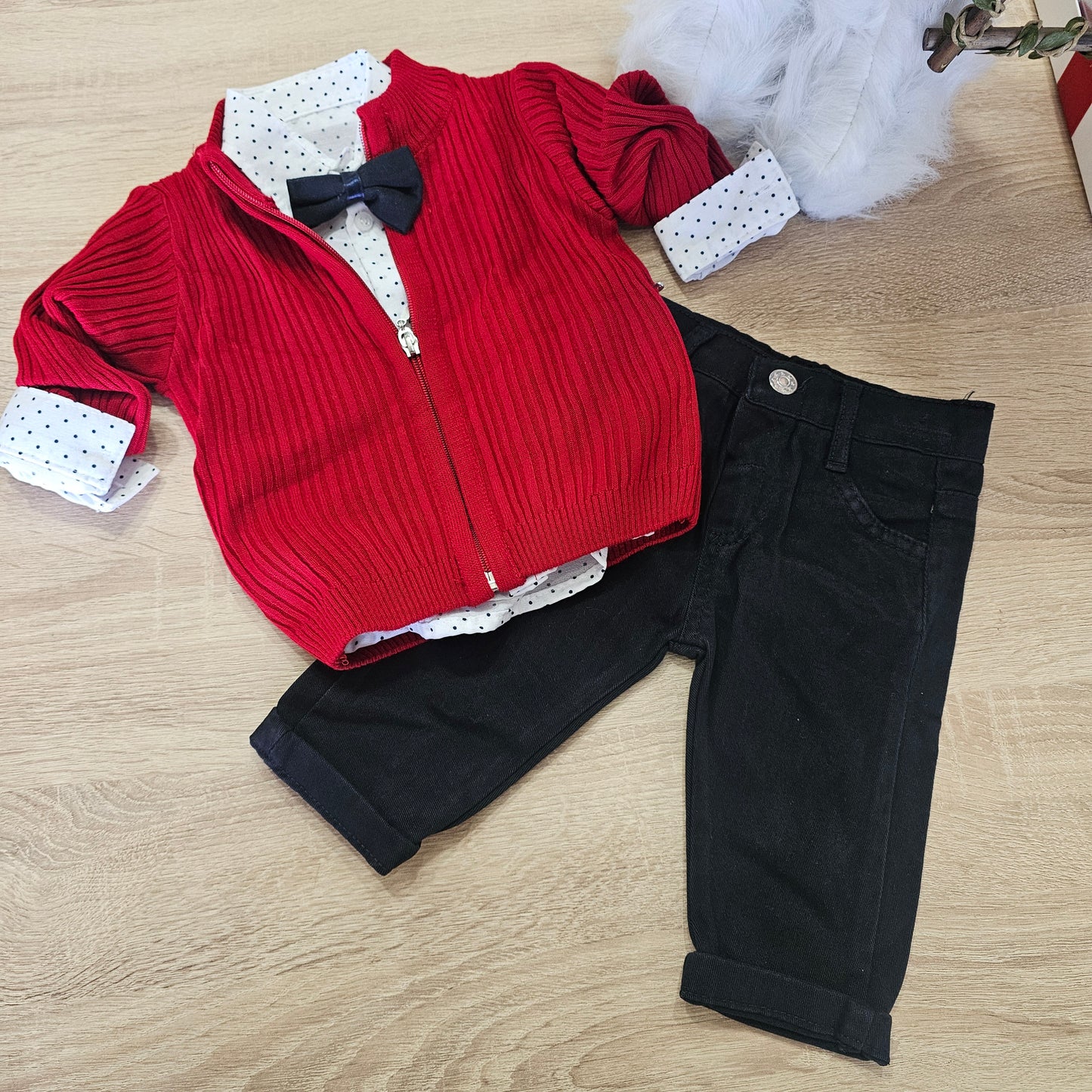 Classic set red & jeans
