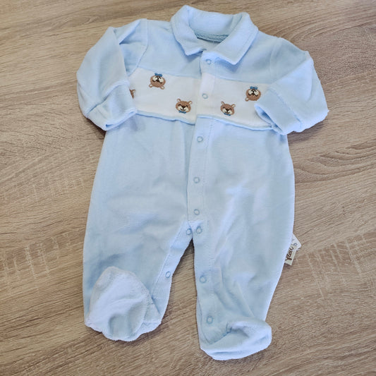 Bear Blue  - velvet overall