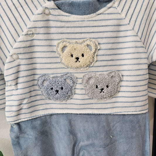 Three teddy's  - velvet overall