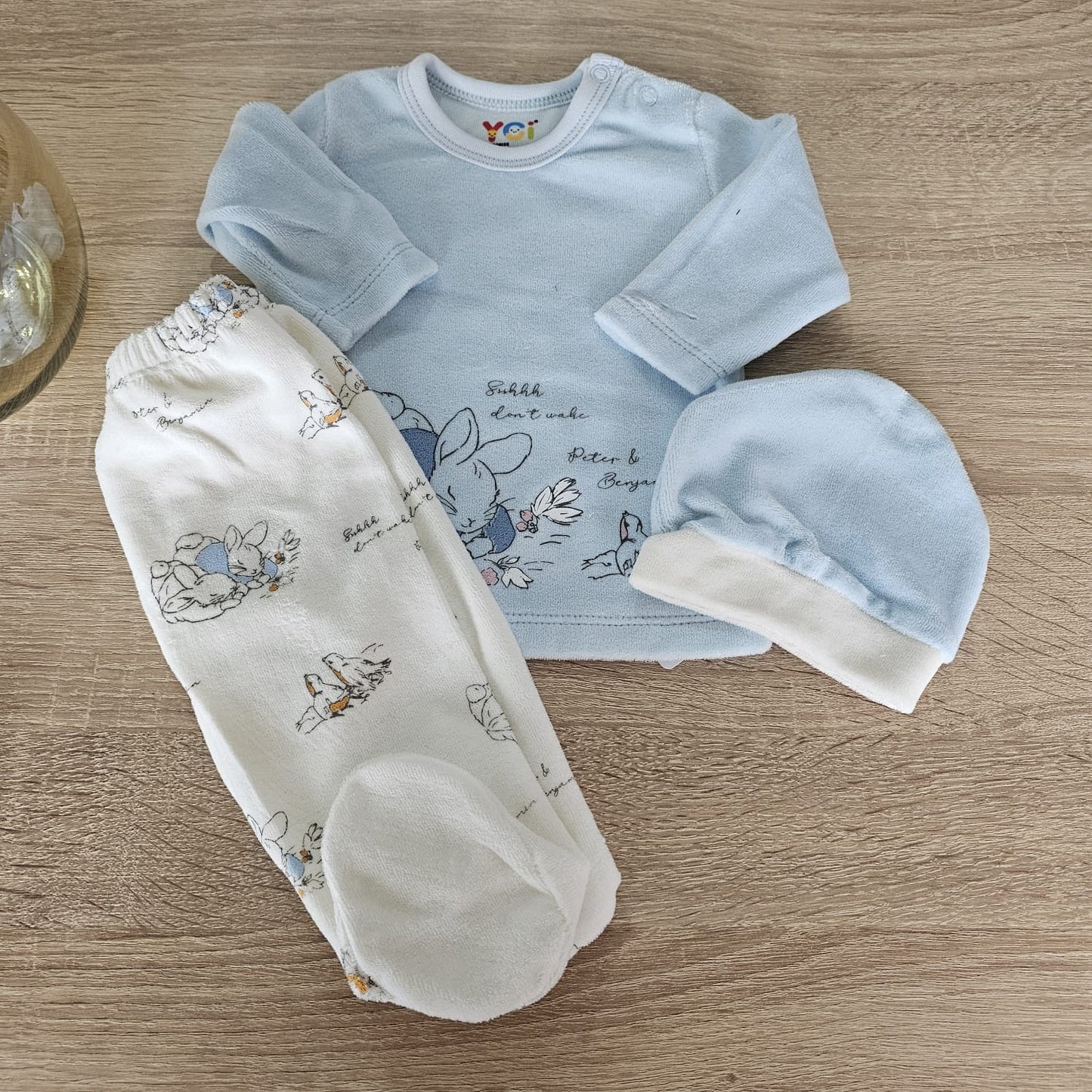 Blue Rabbits- velvet set