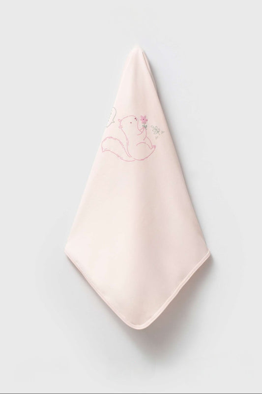 Ecureuil rose - cotton blancket