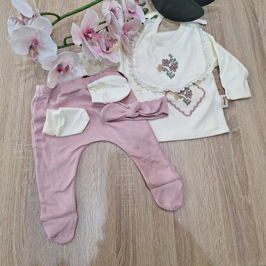 Larina flowers pink - cotton hospital set