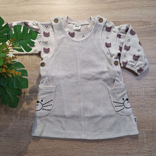 Lovely cat 9-12 months salopette