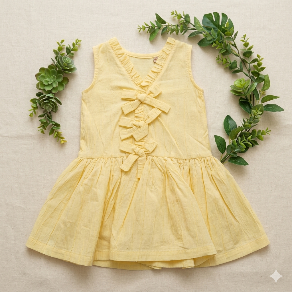 Yellow dress bow - Cikoby