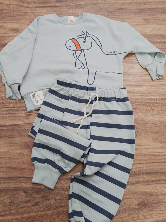 Horse blue- cotton set