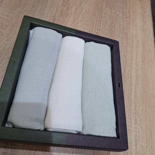 Caramell- pack of 3 Muslin blanckets