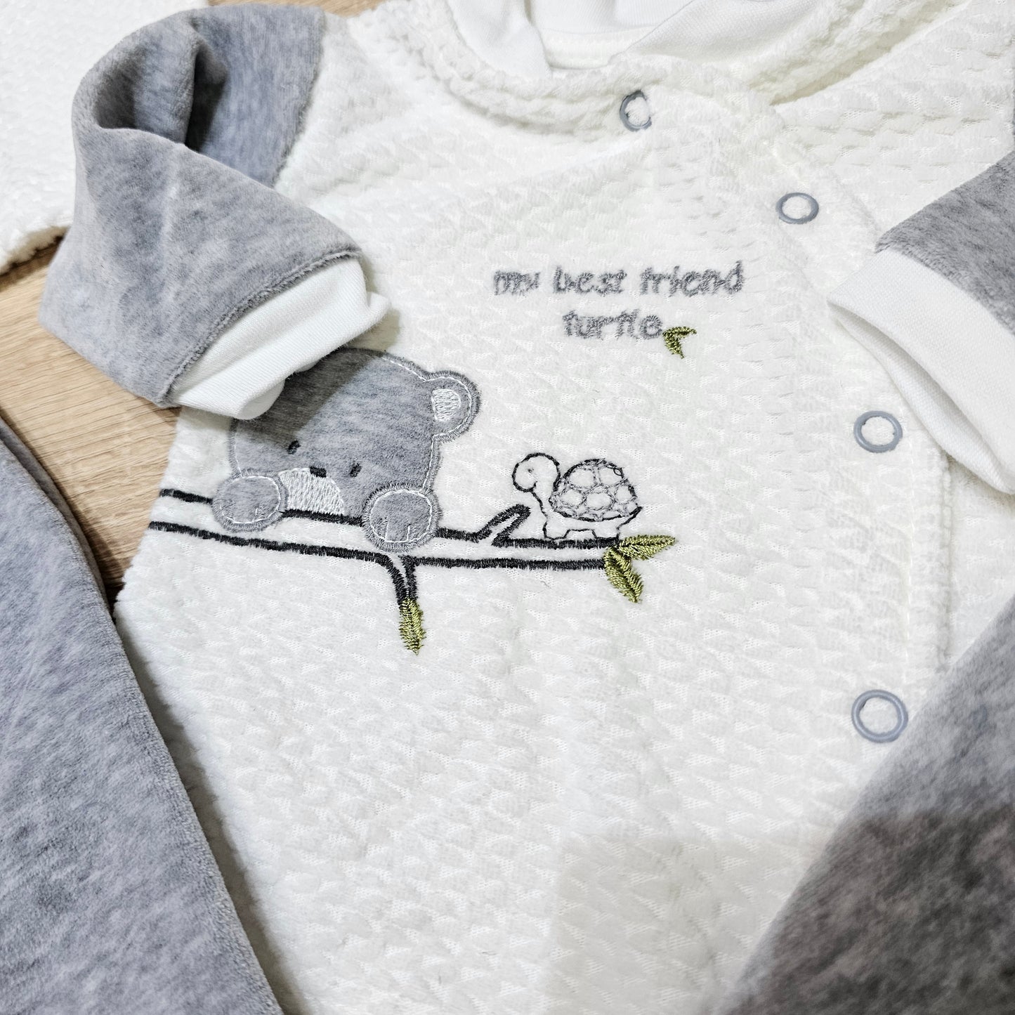 Bear grey VELVET - 5 pieces hospital set