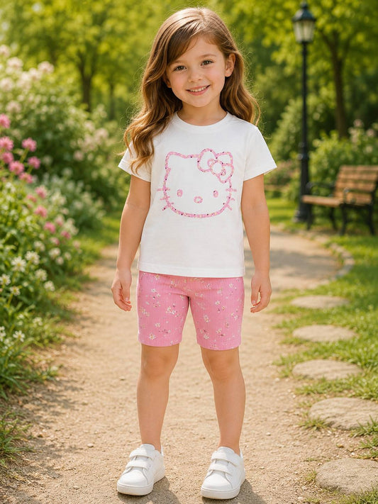 Hello kity flowers pink set _liliboom