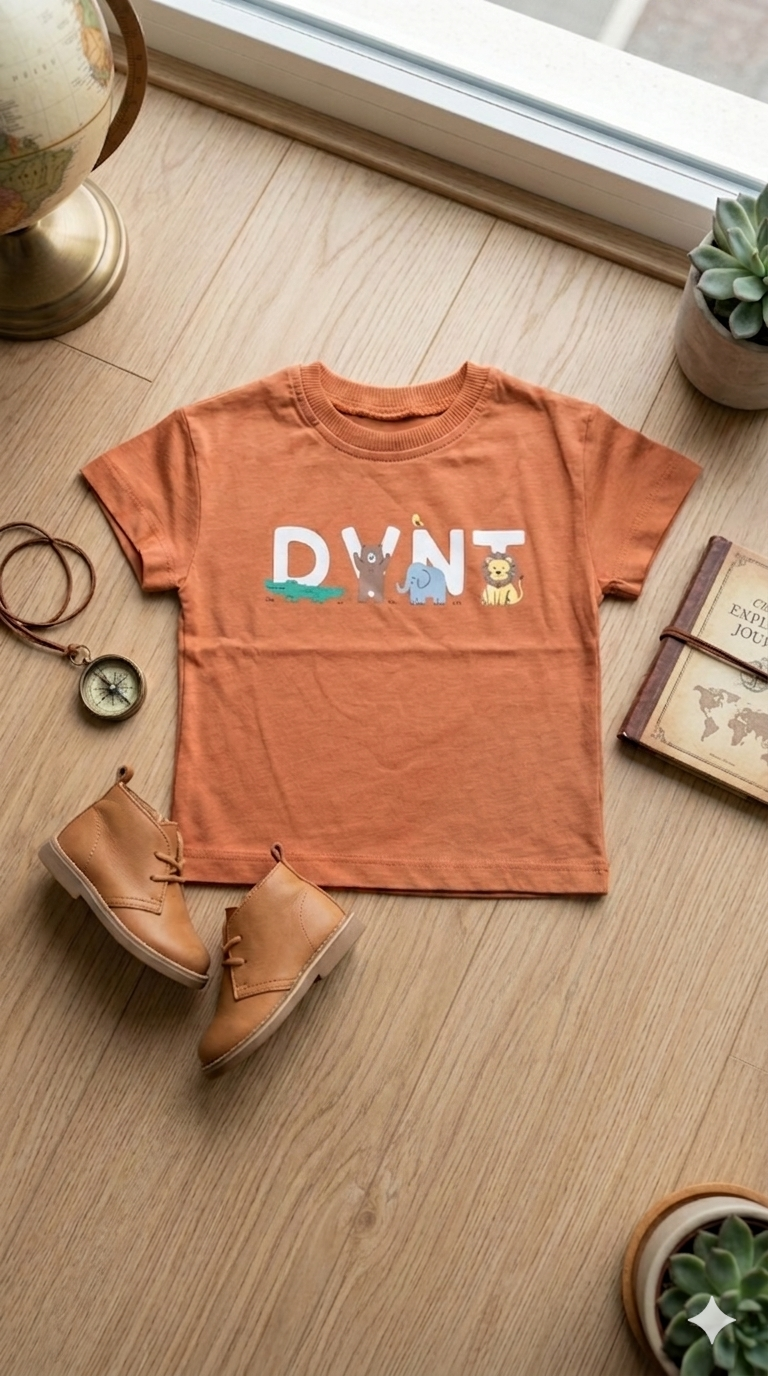 T_shirt orange dynt lion _ divonette