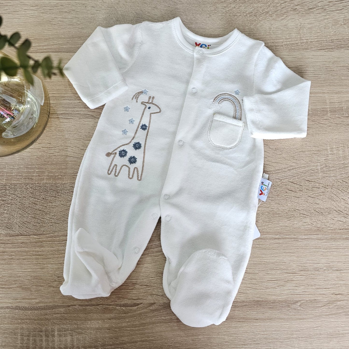 White giraffe - velvet overall
