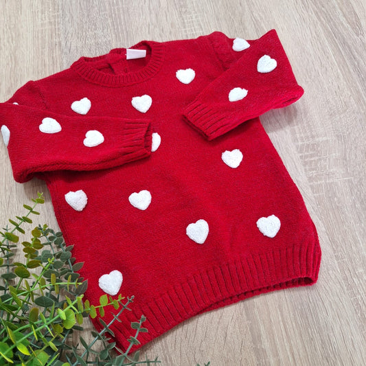 Red hearts - sweater