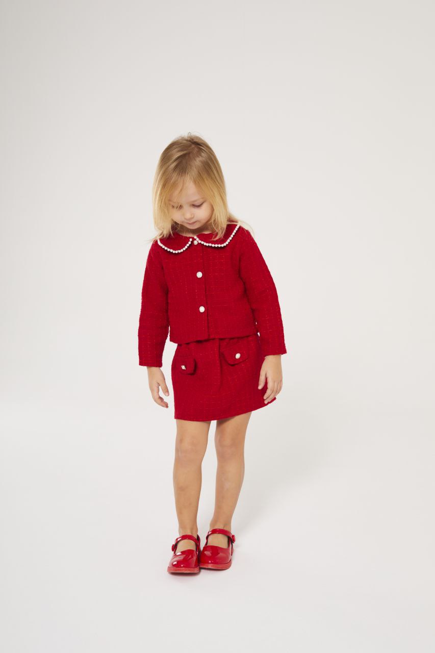 Tweed red set - blazer & skirt
