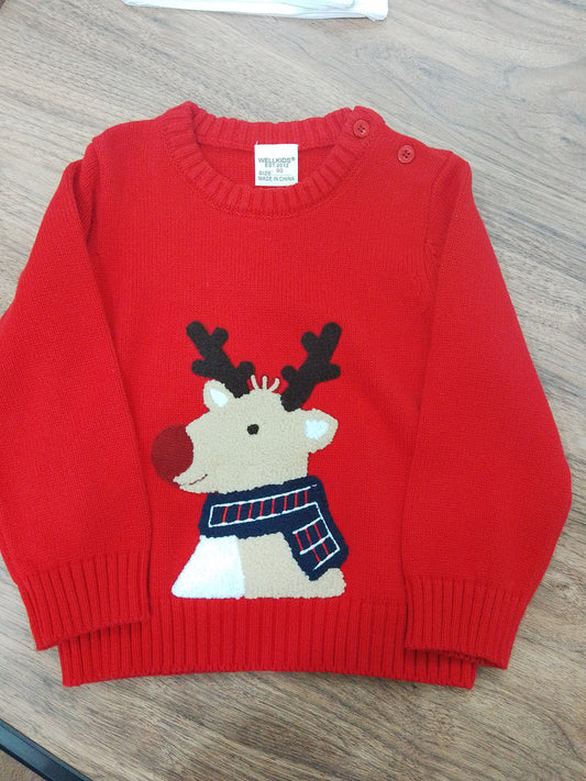 Deer  sweater red