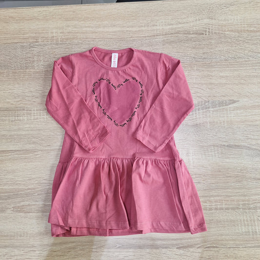 Heart dress 2 years- fuschia
