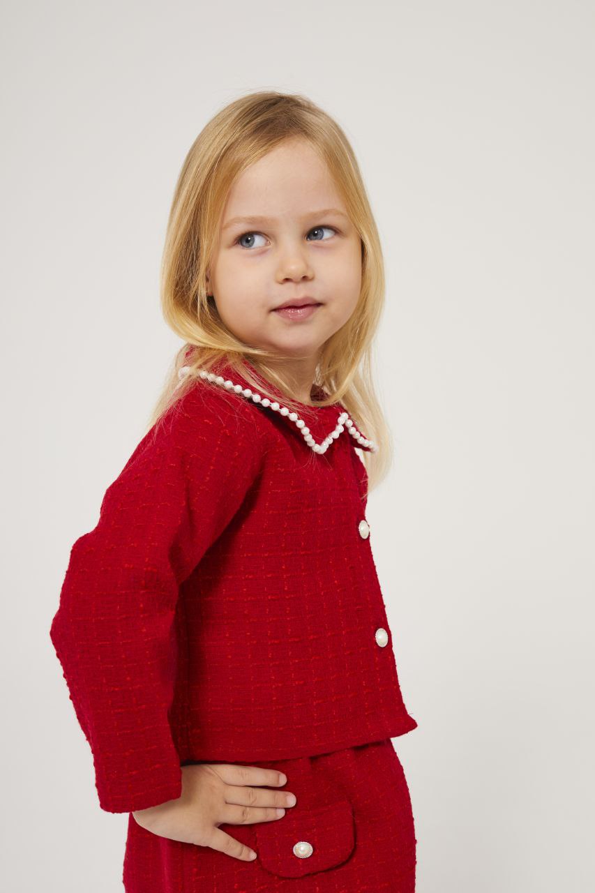 Tweed red set - blazer & skirt