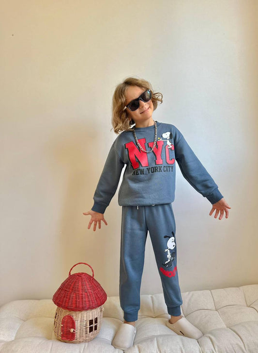Snoopy NYC blue - fleece set