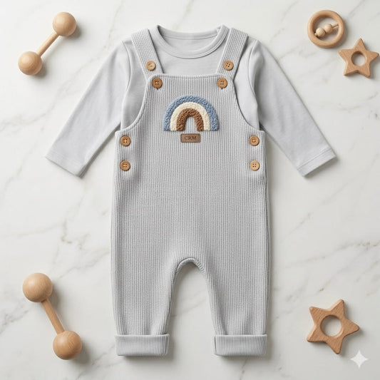 Rainbow Cotton Overall- Caramell