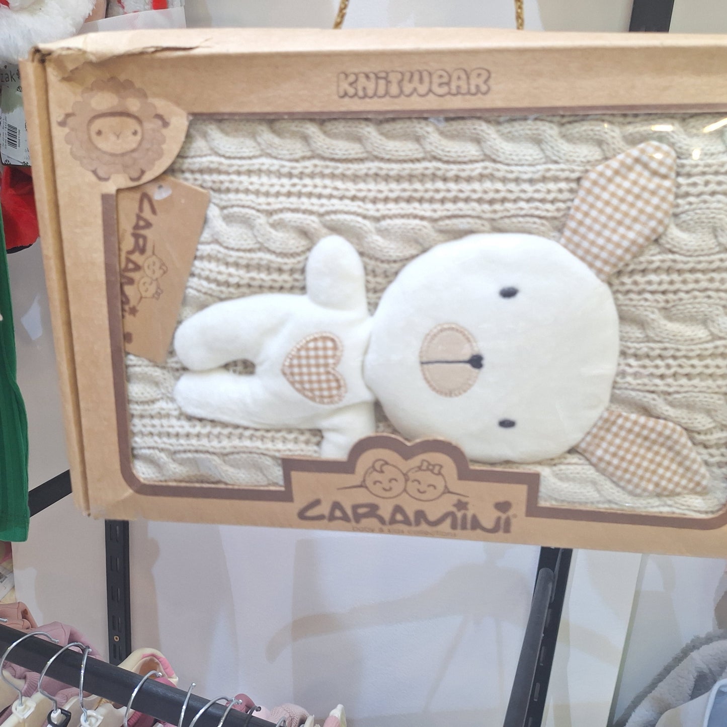 Triko Blancket- nude with teddy bear