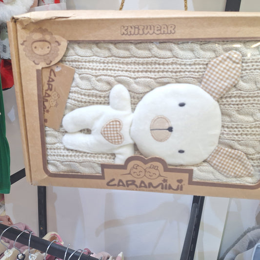 Triko Blancket- nude with teddy bear