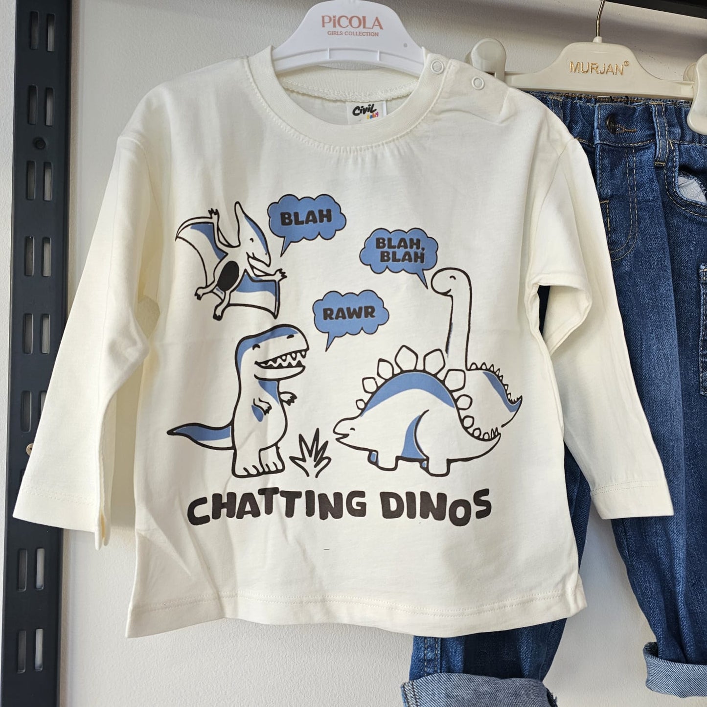 Chatting dinos cotton t_shirt