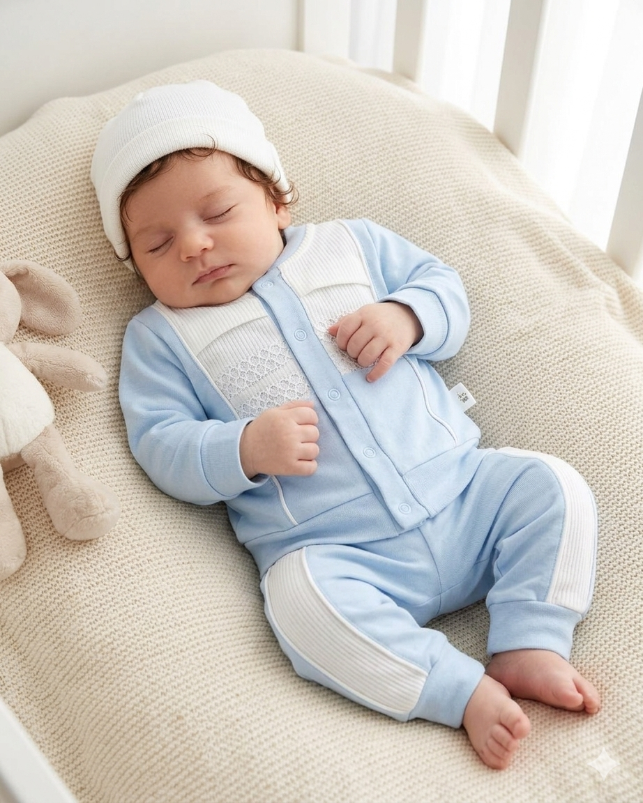 Classy Blue cotton set - LEOKING