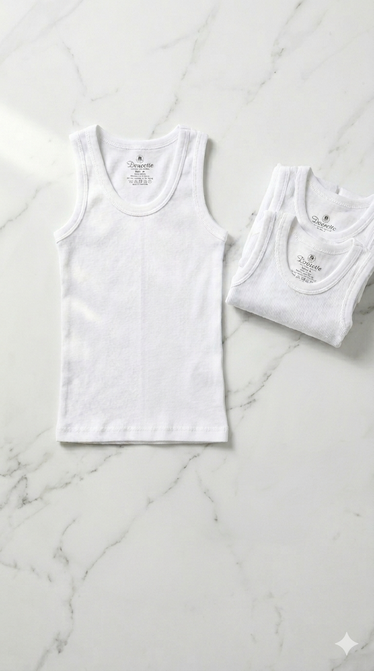 White singlet boy's cotton