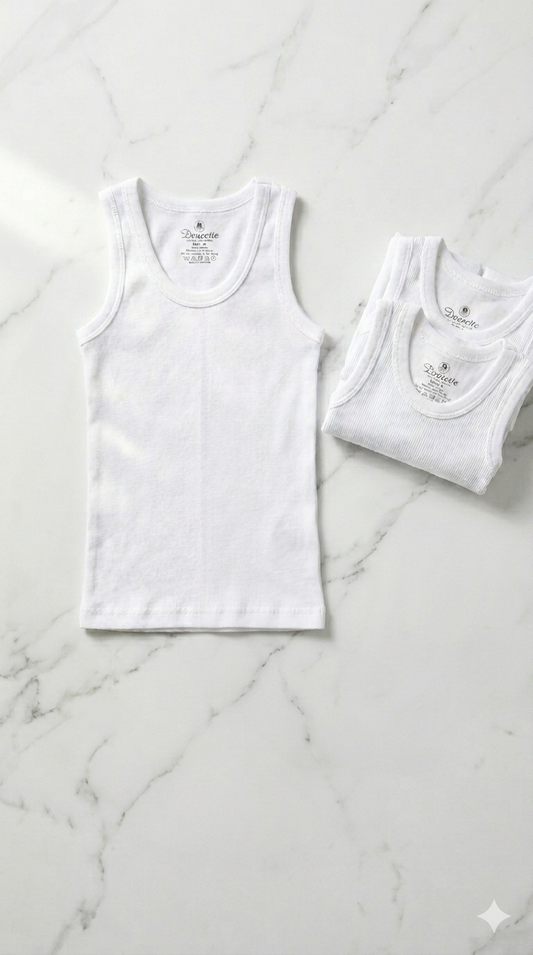 White singlet boy's cotton