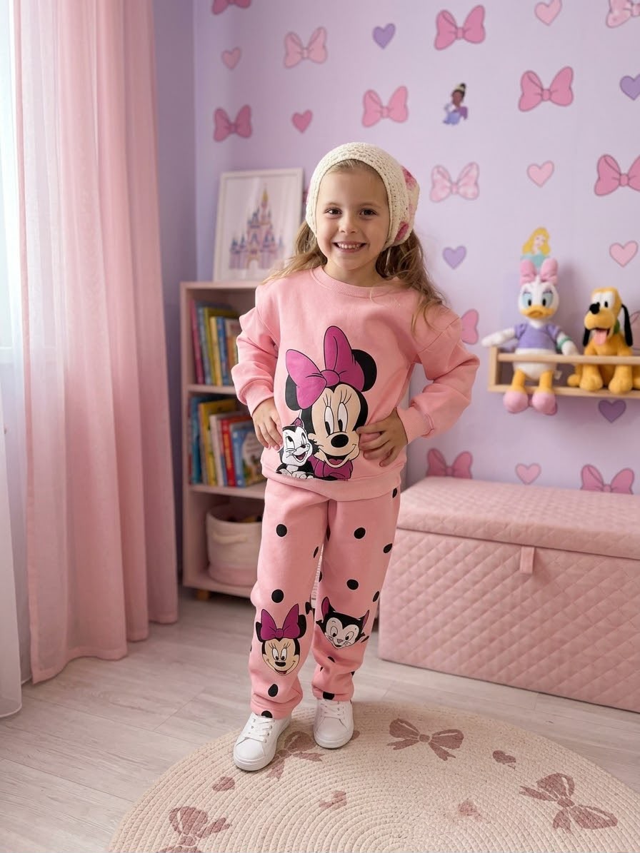 Minnie mouse pink fleece setc