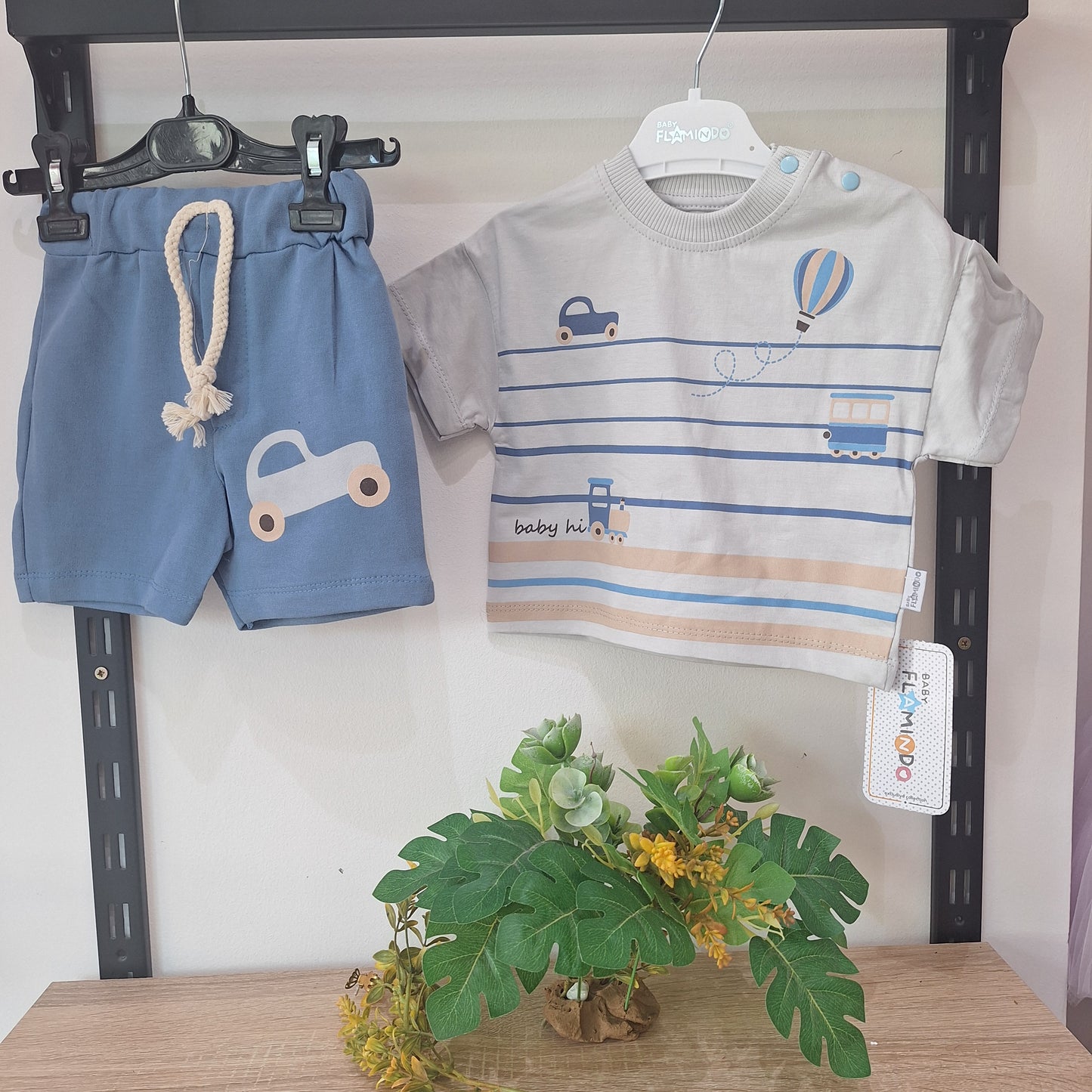 Baby hi cotton set - flamindo