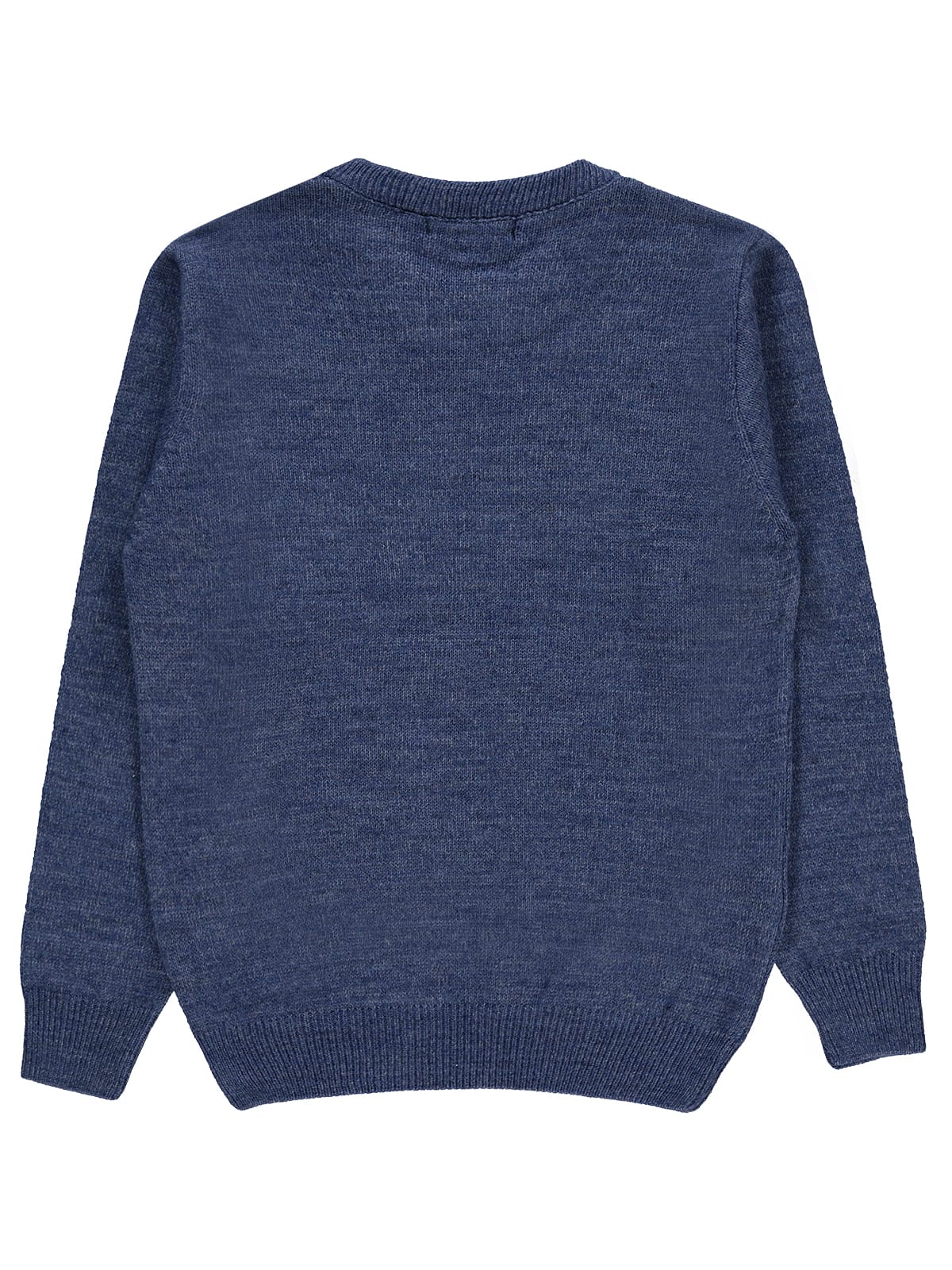 Wool sweater simple/ blue and beige