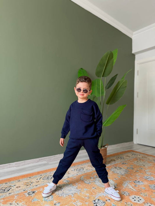 Navy fleece set
