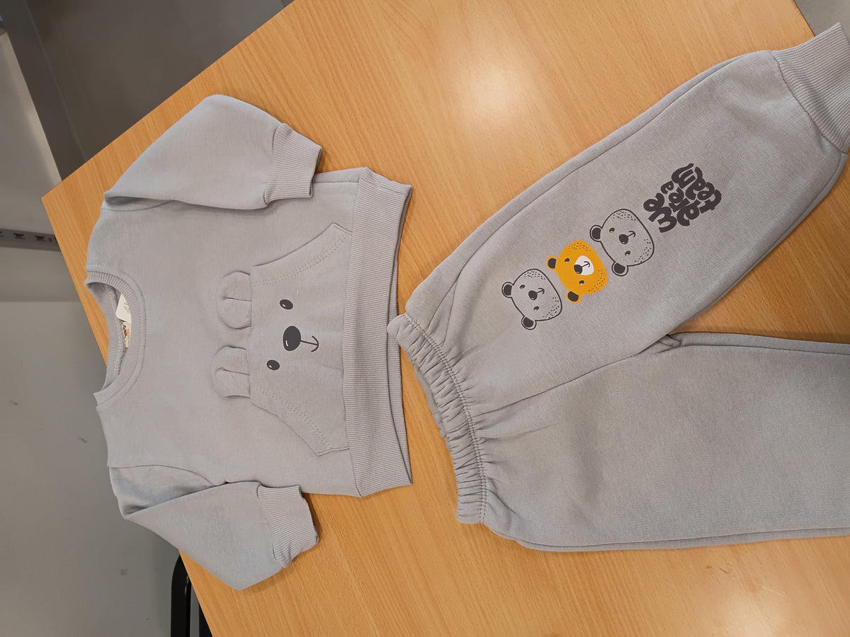Bear grey -fleece set