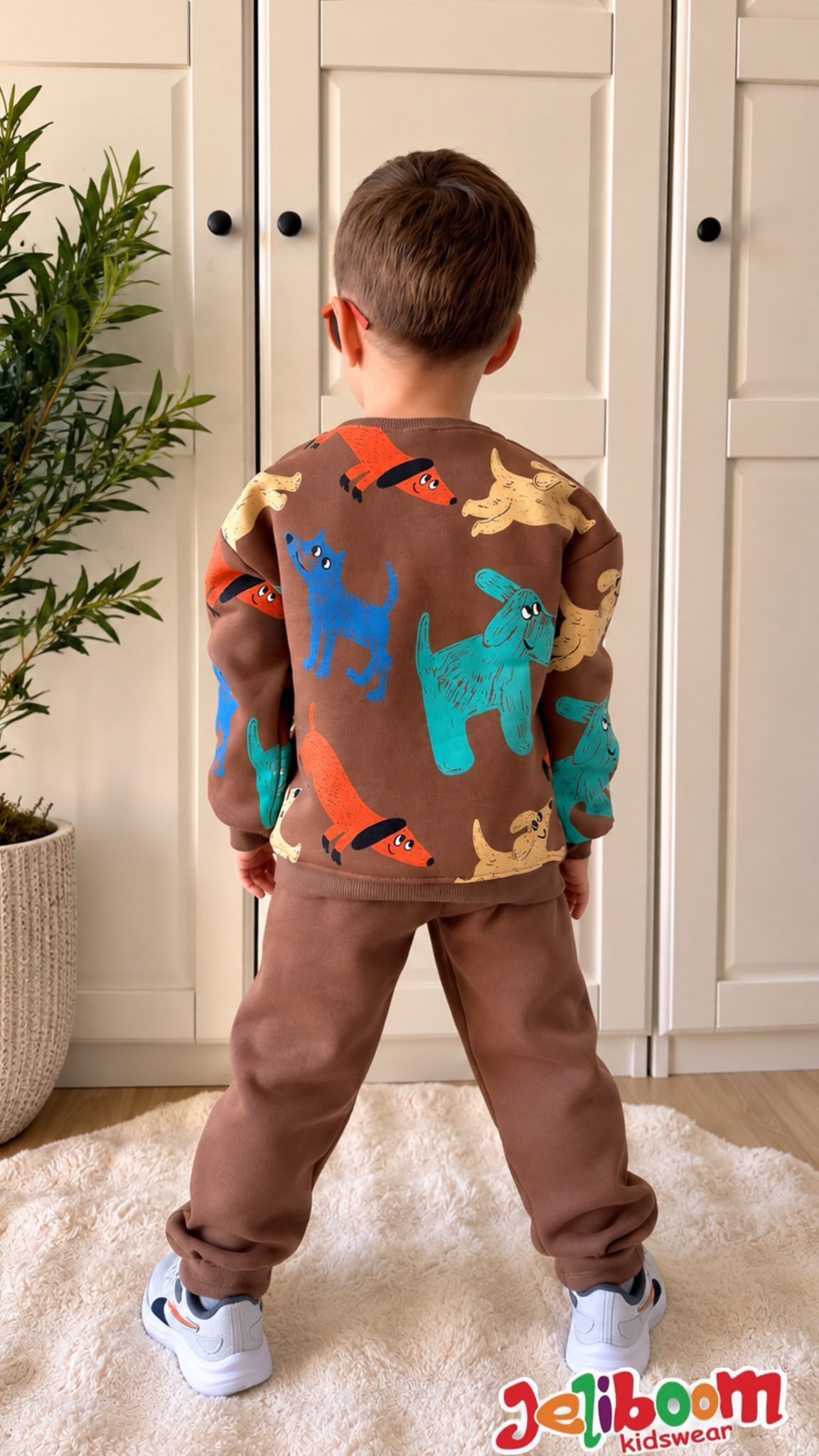 Brown dog set fleece jeliboom