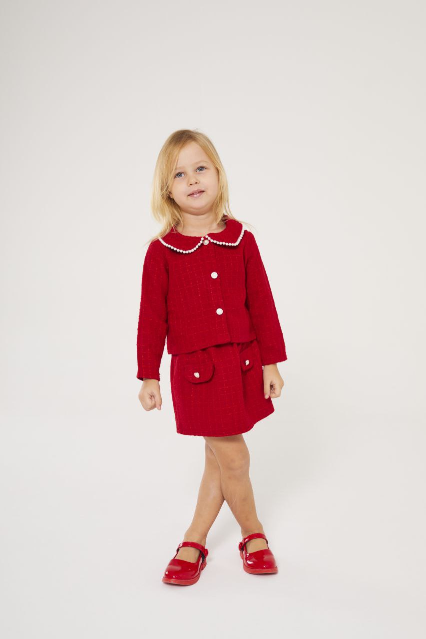 Tweed red set - blazer & skirt