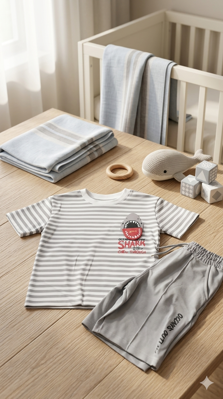 Cotton set shark grey_alg