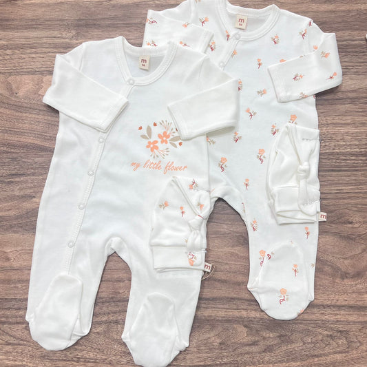 My little flowers - pack of 2 overalls & 2 hats